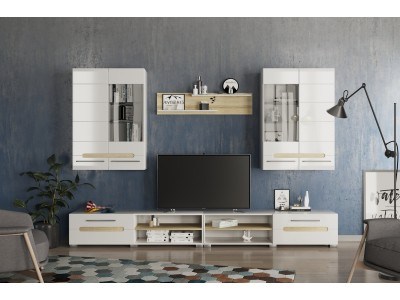 Модулна секция БИАНКО (дъб сонома/бял гланц)